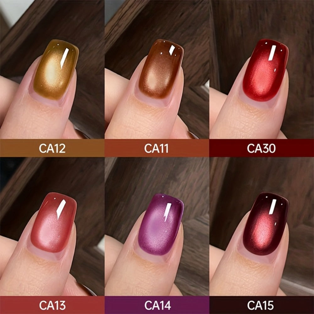 Cat Eye Gel Polish 15ml Plum Bordeaux Magnetic Soak Off UV LED – 3D Light-Shifting Effect Quick Dry Semi-Permanent Long-Lasting Fall Winter Dark Nail Colors for DIY & Salon Nail Ar - product image 4