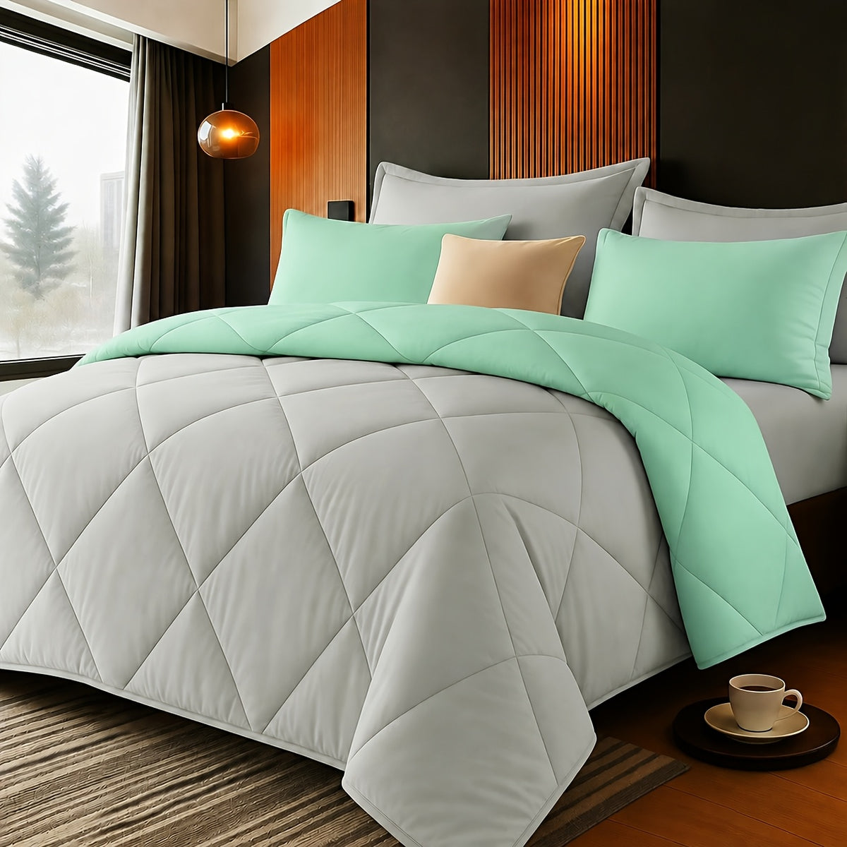 3 pcs Solid Color Diamond Quilted Large and King Size Bedding, Soft, Comfortable, and Fluffy, with Microfiber Filling and Lightweight, Breathable Fabric, Easy - product image 21