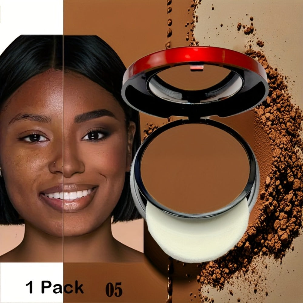 Pressed Powder Foundation Contour Matte Ful1l Coverage Oil Control Waterproof | 6 Shades Light to Dark | Blending Puff Included | 1-Pack & 2-Pack Duo Set Available - product image 22