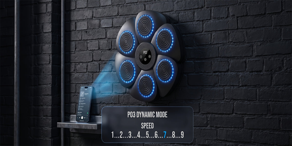 Wall-Mounted Wireless Boxing Machine with 9-Speed Adjustable Punch Trainer, Counter & LED Lights - Wireless Music Suitable for Home Gym, / Training, Free - product image 12