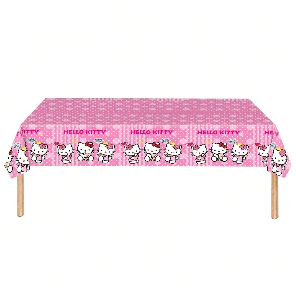 Hello Kitty Party Supplies Set 41pcs Pink Disposable Plates Napkins Tablecloth Birthday Decoration Kit - product image 6