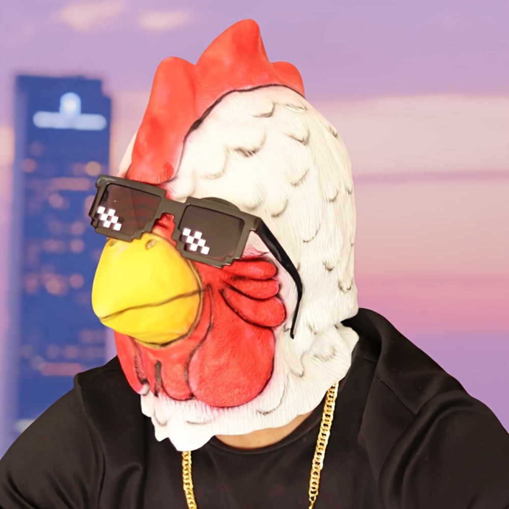 Funny Chicken Animal Costume Mask with Realistic Combs & Wattle for Halloween Parties, Carnivals, Cosplay & Themed Events, One Size Fits Most Adults, Humorous - product image 4