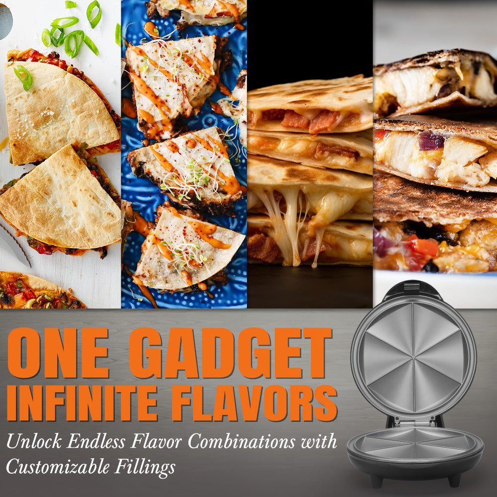 Electric Quesadilla Maker 9.5 Inch – Grilled Cheese Machine, Extra Stuffing Capacity, Easy 6-Wedge Slice, Non-Slip Feet | Also Available as 12 Inch Pizza Maker - product image 7