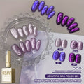 Cat Eye Gel Nail Polish Set 4pcs Purple Iridescent Glass Bead — Nine Purple Fire Aurora Shimmer UV LED Soak-Off Gel Polish for Women, Salon & Home DIY Nail Art Manicure Kit - product image 14
