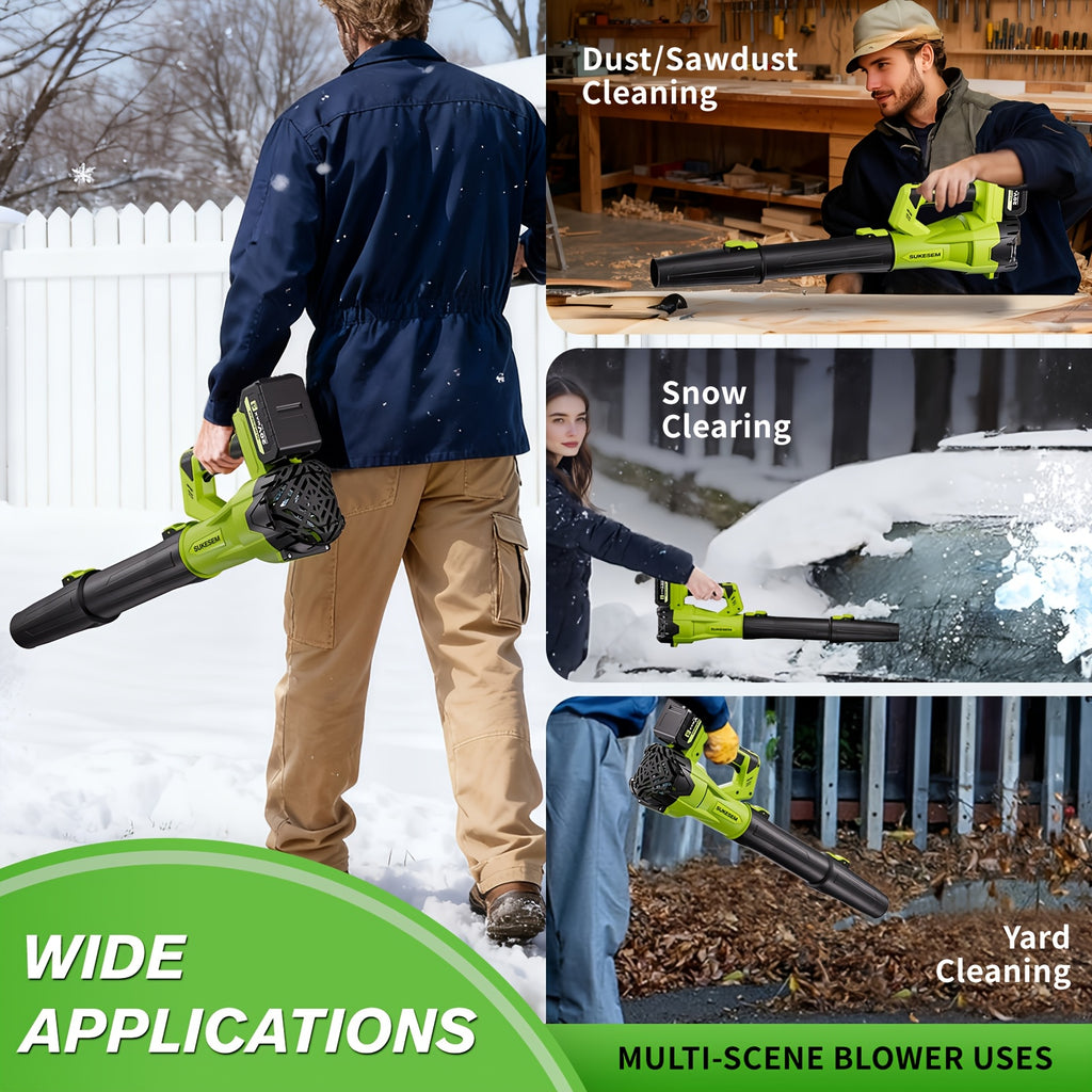 Turbo Jet Dryer, Electric Wireless Snow Blower | 20V/4.0AH Battery, High-Pressure Air Dryer, Handheld Snow Removal Machine, Plastic Material, Rechargeable - product image