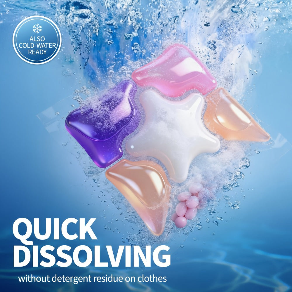 Laundry Pods 6-in-1 Concentrated – 60 Pcs 480g Deep Clean & Tough Stain Removal, Quick Dissolve No Residue, Spring Meadow Long-Lasting Fragrance, HE Compatible Washing Machine Dete - product image 9