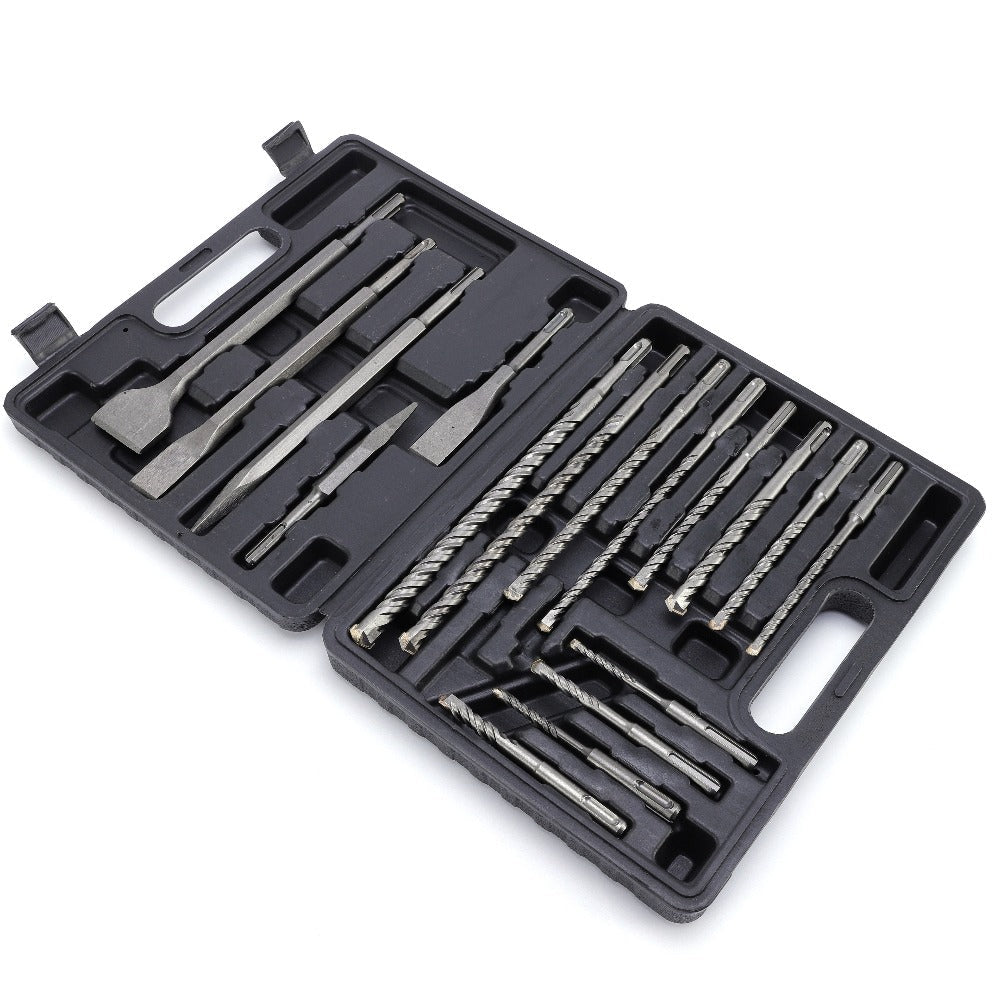 17PCS SDS Plus Hammer Drill Bits and Chisel Set Carbide-Tipped Masonry Drill Bits for Concrete Stone Brick with Portable Storage Case Professional Rotary Hammer Bit Kit - product image 2