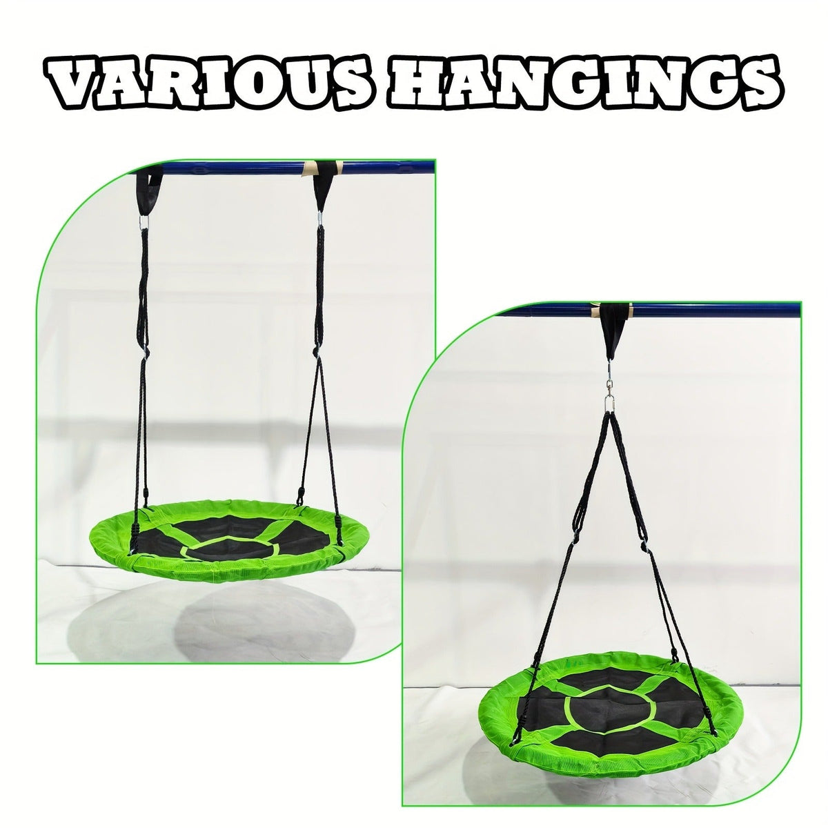 Kids Disc Swing 40 Inch | Anti-Slip Tree Swing with Adjustable Straps Powder Coated Frame Indoor Outdoor Play