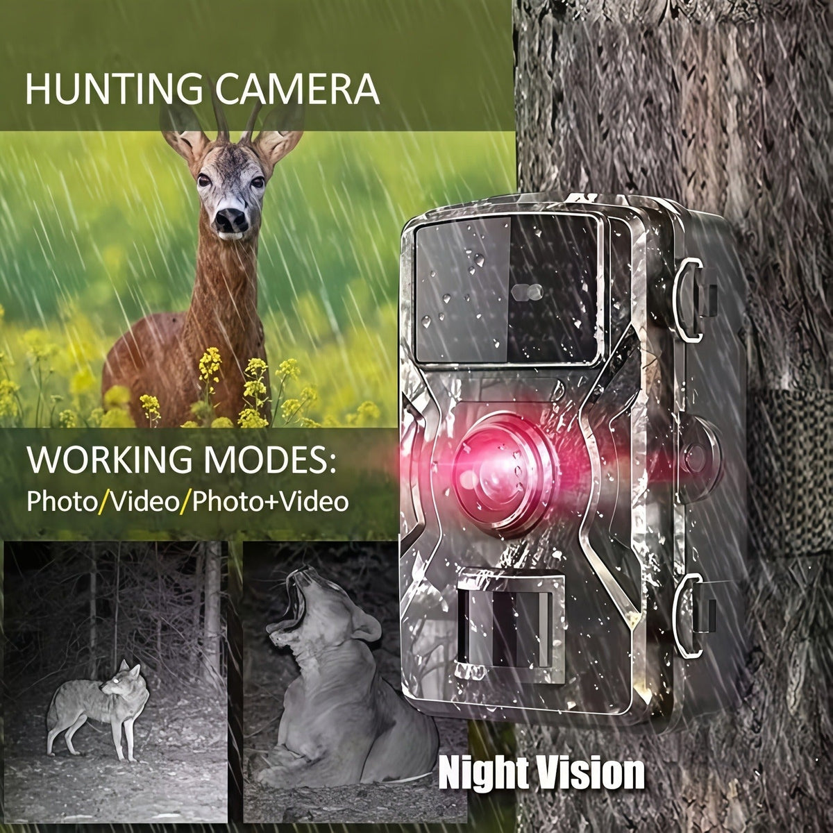 Trail Camera 1080P FHD – KLZO Wildlife Cam – 0.8s Trigger, Camouflage Hunting Camera with Night Vision, 32GB SD Card Compatible - product image 10