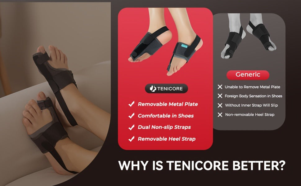 Adjustable Big Toe Splint with 2 Angle Bars & Double Non-Slip Straps, Day Night Hallux Valgus Relief Support Brace, 1 Pair | Toe Separator Bunion Corrector for - product image 9