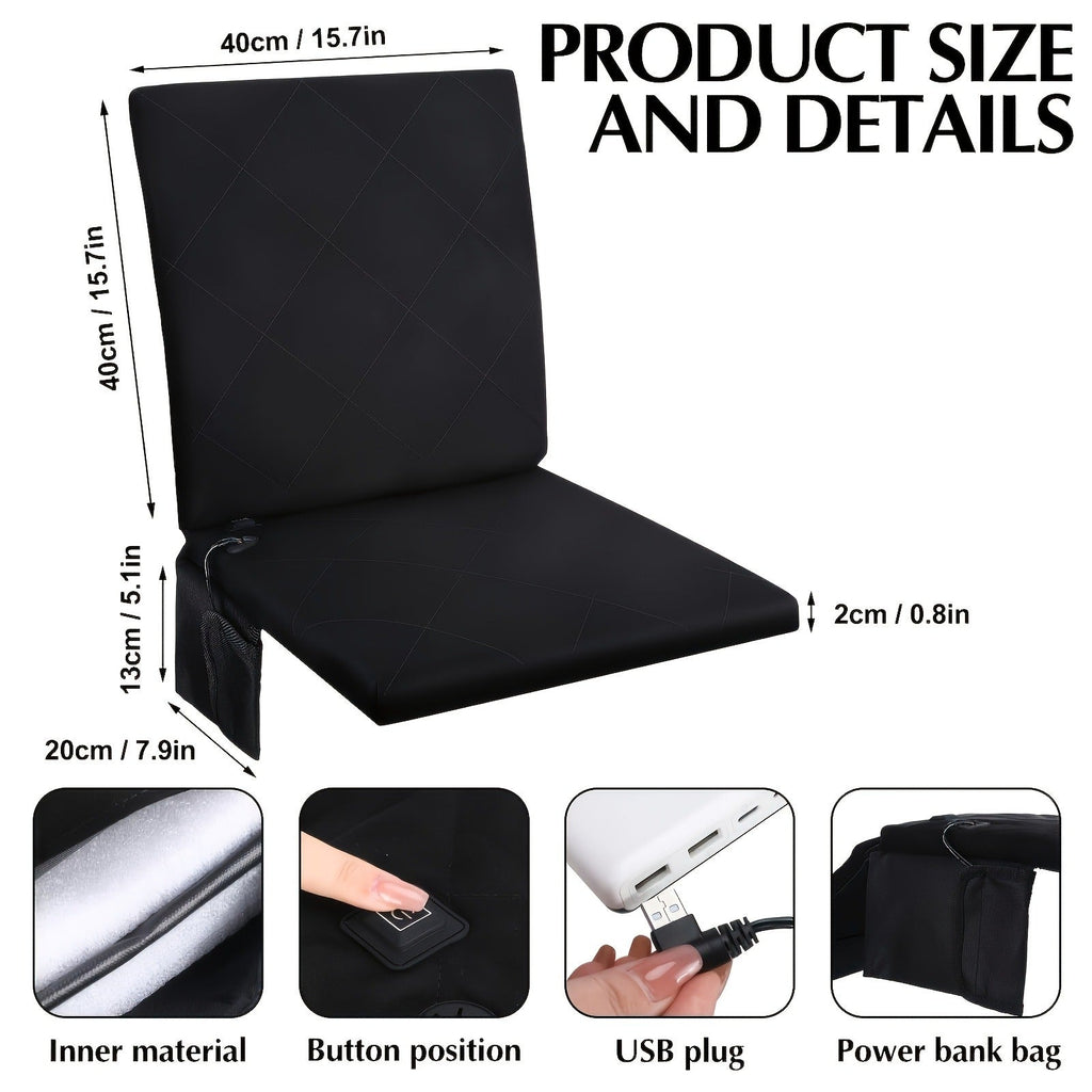USB Heated Seat Cushion Foldable Heating Pad with 3 Adjustable Heat Modes – Travel-friendly Electric Warming Cushion for Stadium, Camping, Office & Outdoor - product image 11