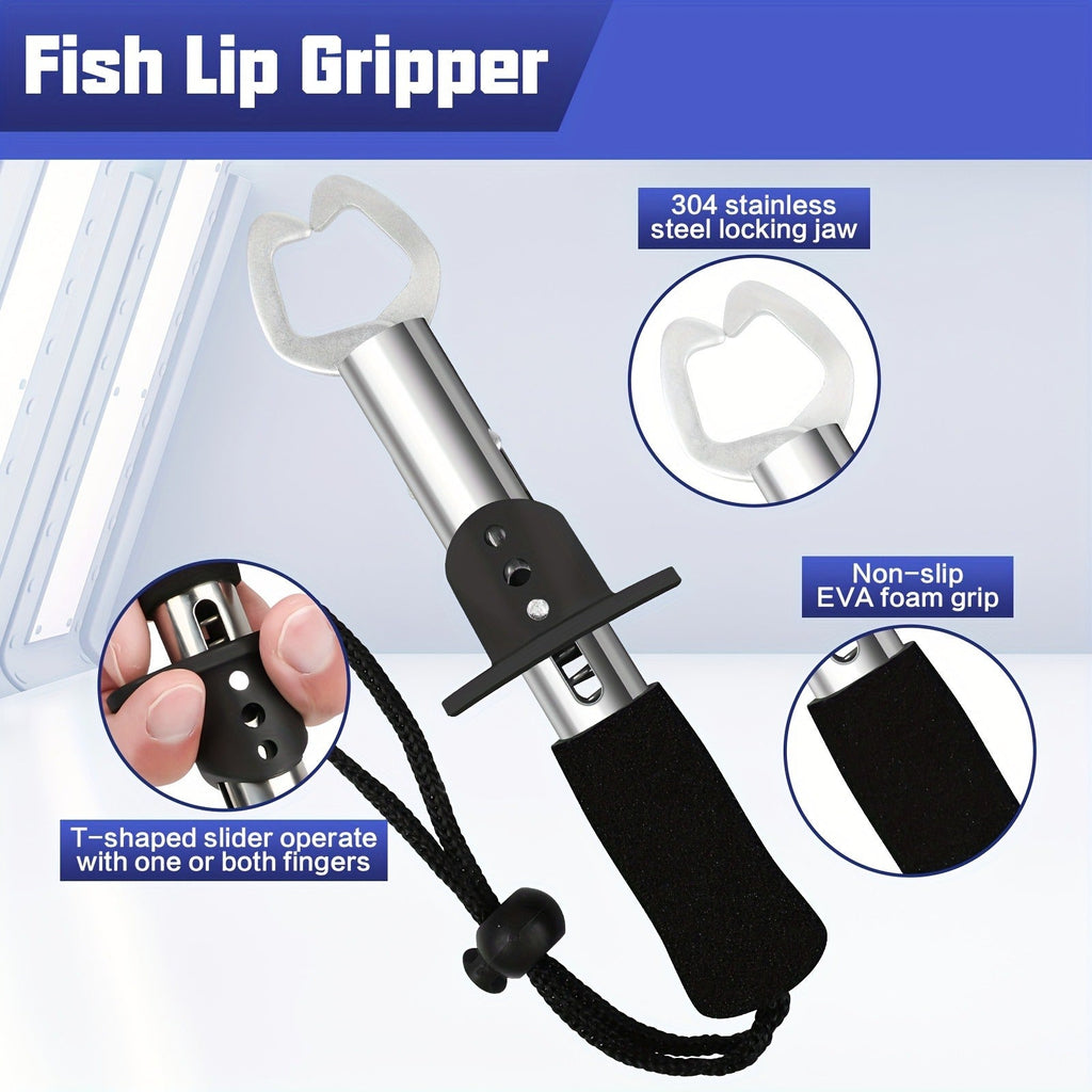 Fishing Tool Set 6pcs | Pliers, Fish Lip Gripper, Scale, Hook Remover, Saltwater & Freshwater Tackle Accessories Kit for Anglers, Sturdy Polycarbonate - product image 9