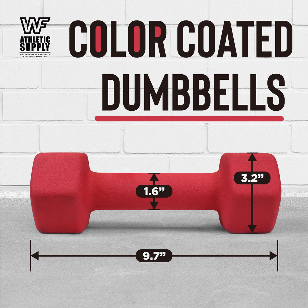 Neoprene Dumbbells Pair with Non-Slip Hex Shape | 2LB to 15LB Available in Yellow, Green, Red, Blue & Gray | Color-Coded Hand Weights for Women & Men, Strength - product image 19
