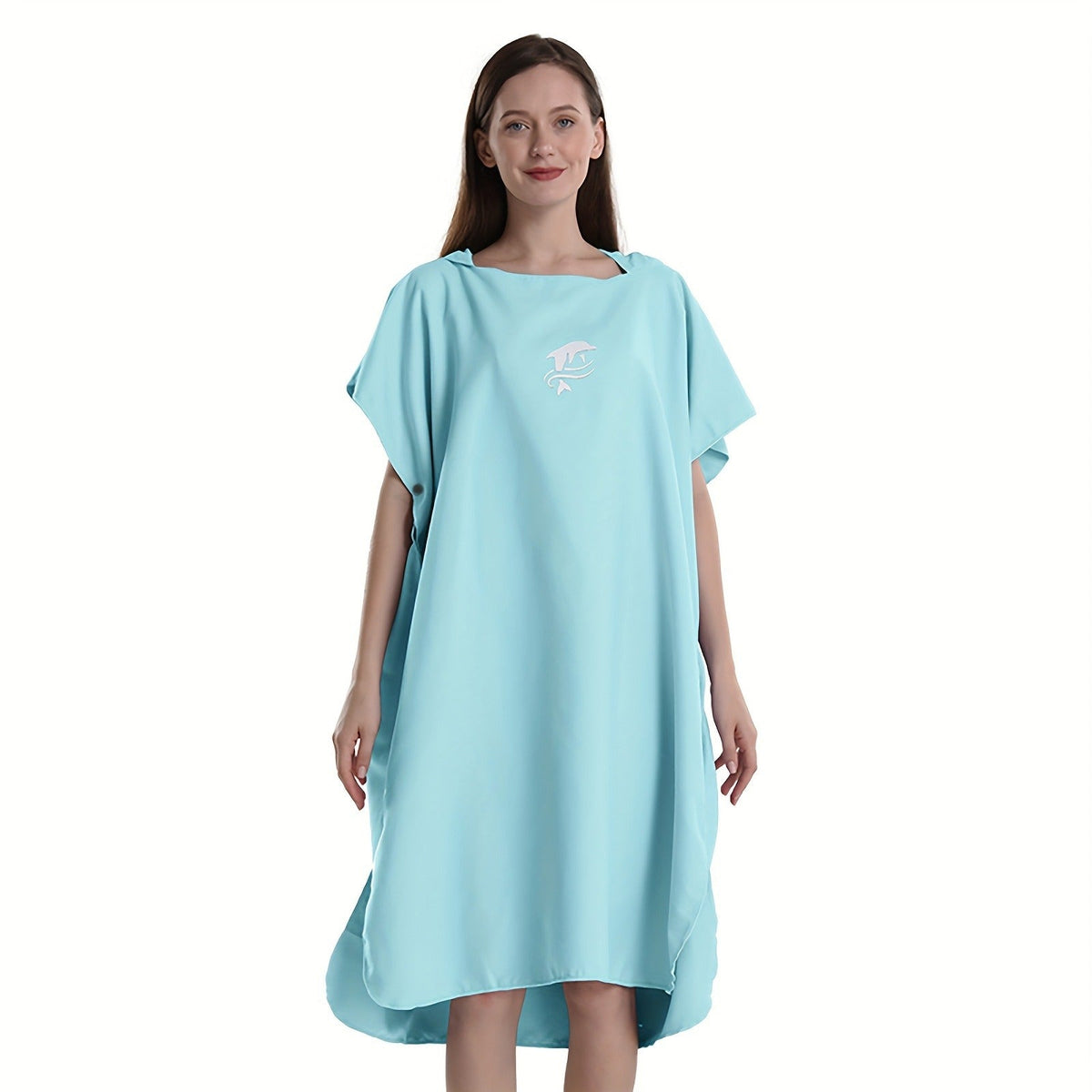 Quick-Dry Surf Poncho Towel Robe | Microfiber Beach Wrap with Shark Graphic, Super Absorbent Changing Robe for Swimming, Surfing & Travel, One Size Fits All, Machine Washable