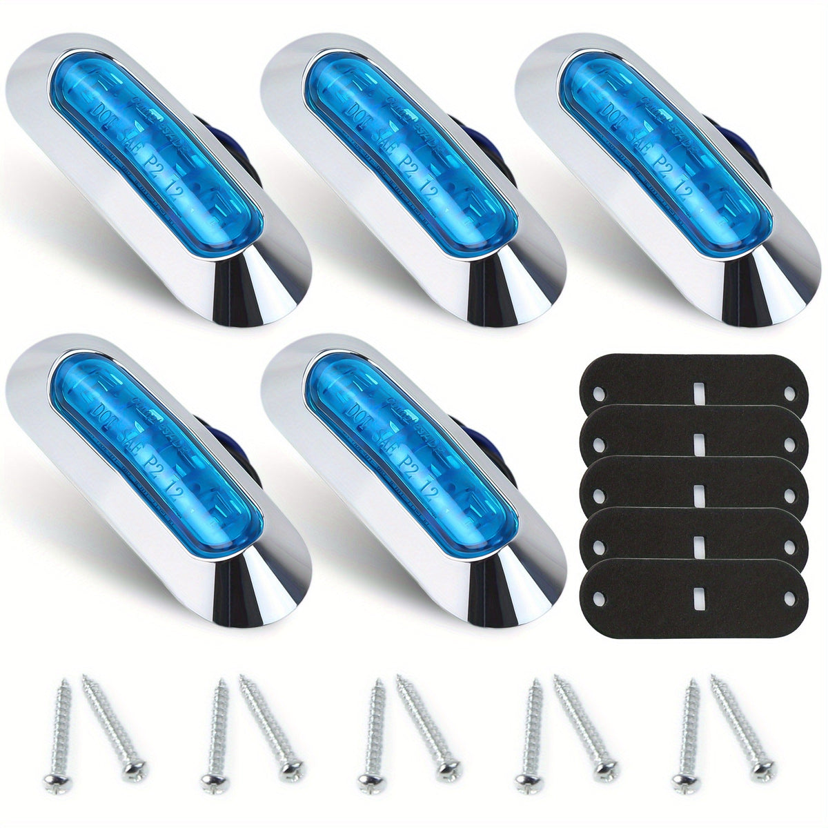 Marine LED Navigation Lights Set of 20 – Low Frequency, No Battery Required, Multi-Color Options – Stern Circular Deck & Onboard Boat Lights for Yachts & Boats
