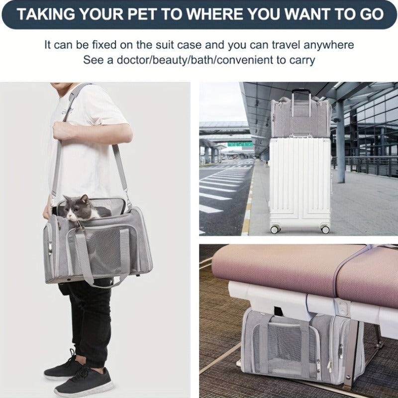Large Soft-Sided Pet Crate & Travel Cage for Cats & Puppies Up to 25 lbs | Foldable Waterproof Carry-along Dog Cat Kennel Playpen, Lightweight Collapsible Pet - product image 8