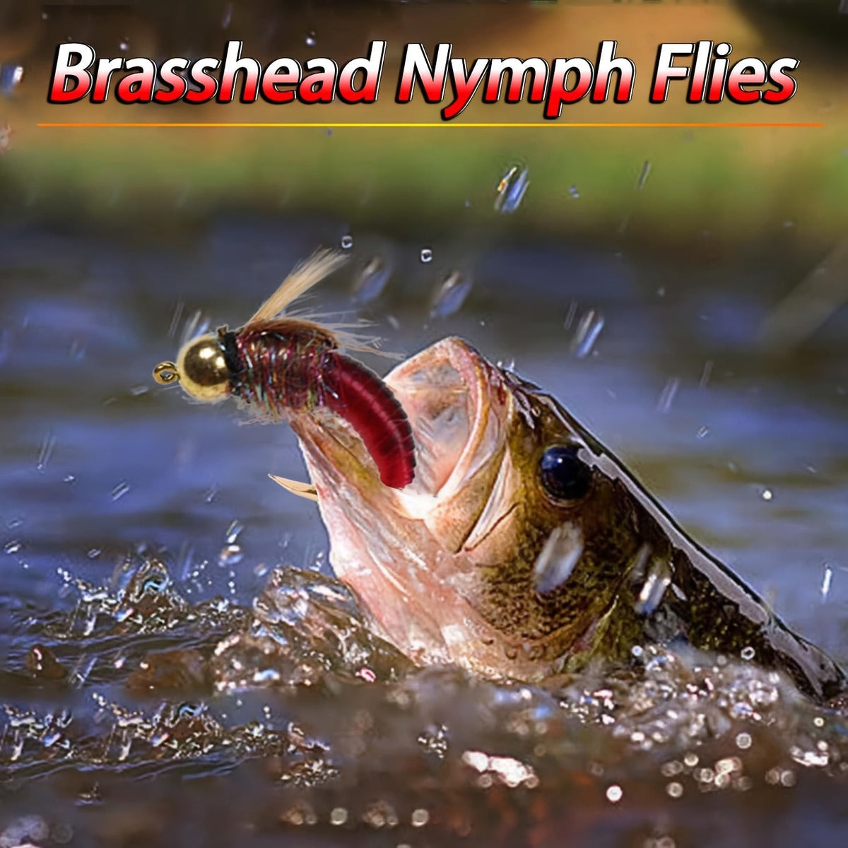 Brass Bead Head Caddis Nymph Lures Mixed Styles with Tackle Box, High Carbon Steel #10 Hooks for Bass Bluegill Trout Freshwater – Trout Fly Fishing Flies Kit - product image 8