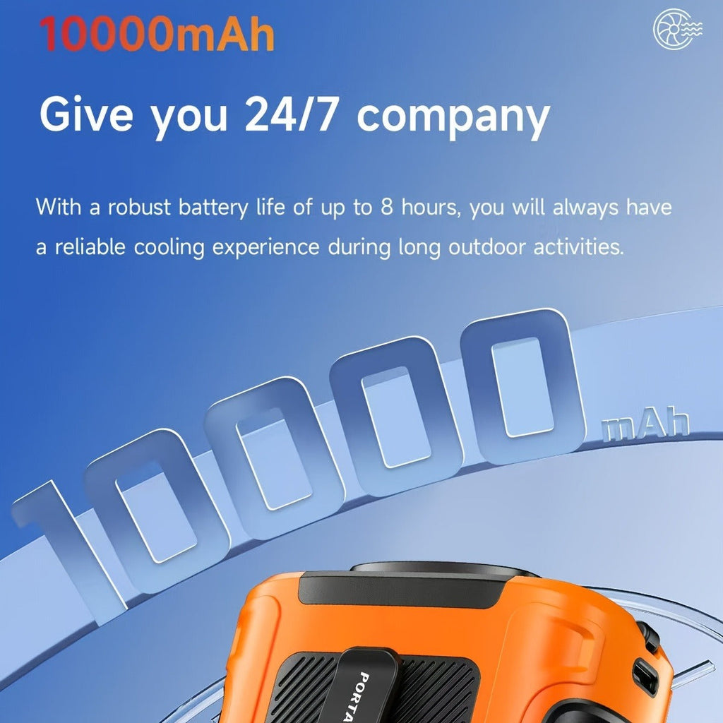 Wearable Neck Fan Rechargeable 10000mAh | 5-in-1 Carry-along USB Fan 22000RPM Brushless Motor | LED Power Indicator | 5 Wind Speeds | Built-in Flashlight - product image 12