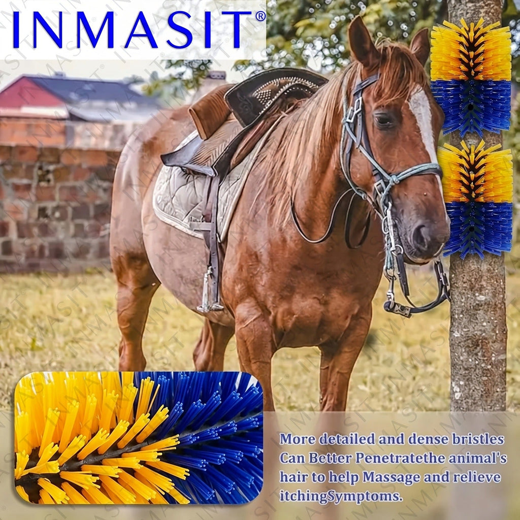 Livestock Grooming Brush Scratcher 8.7" – Easy Install with 4 Screws, Battery-Free Stress Reduction, Red/Blue & Yellow/Blue – All-in-One Massage & Itch Relief - product image 15
