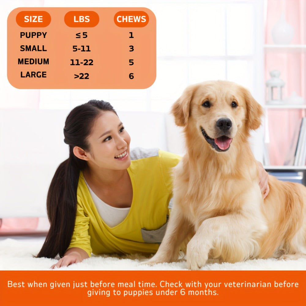 Natural Relaxation & Stress Relief Supplement for Dogs, Emotional Balance Support, Chill-Out Canine Soft Chews for Anxiety, Thunderstorms & Separation, 200g / 7.05oz | Dog Calming Chews 120ct