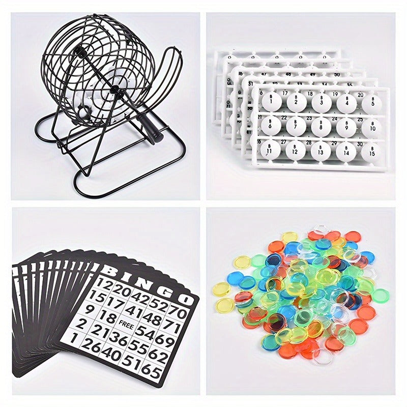 Bingo Game Set Metal Cage Lottery Machine Vintage Desktop Bingo Caller Kit for Family Game Night Party Adults Kids Birthday Holiday Gathering for Parties - product image 8