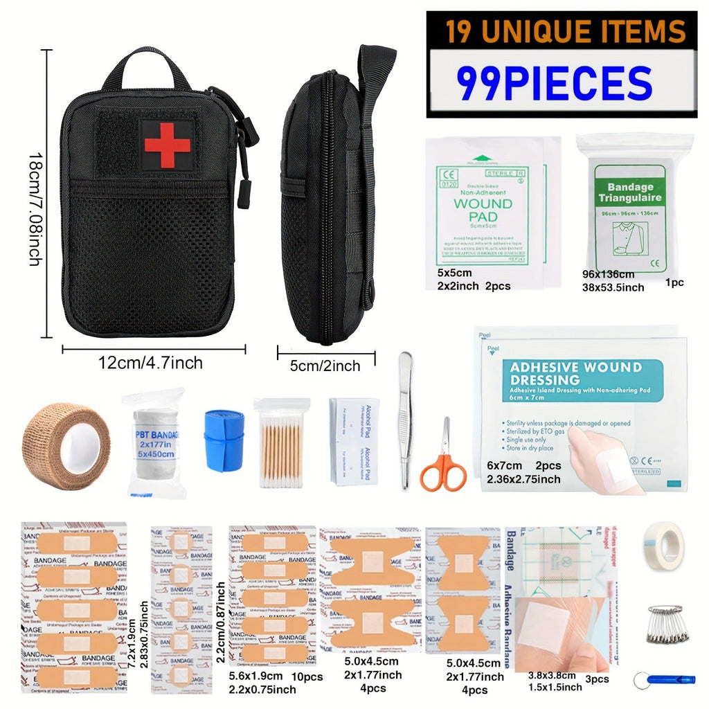 First Aid Kit 399pcs / 99pcs Professional Portable Survival Gear with Splints Scissors Tweezers for Hiking Camping Hunting Car Travel Emergency - product image 11