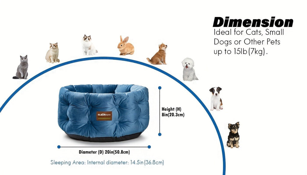 Cat Bed Round Deep Nest for Indoor Cats up to 15lbs | Machine Washable Non-Slip Bottom | Luxurious Velvet Feel Extra High Sides | Cozy Donut Cat Bed 20x20 in - product image 14