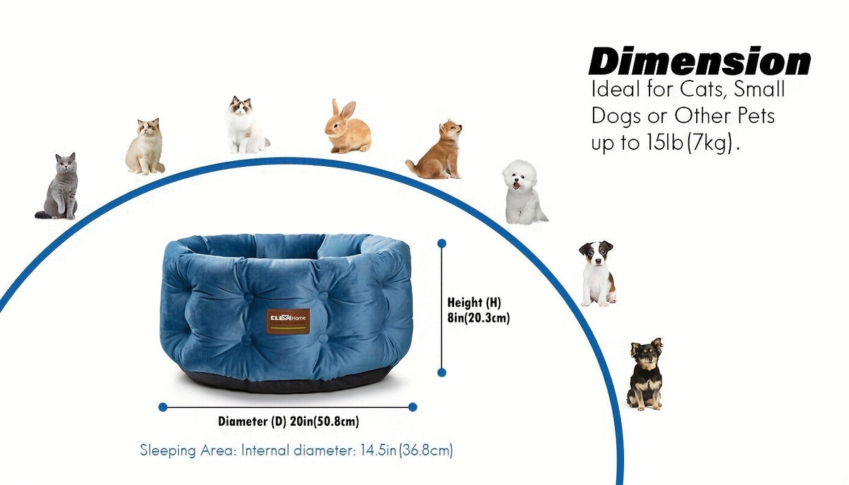 Cat Bed Round Deep Nest for Indoor Cats up to 15lbs | Machine Washable Non-Slip Bottom | Luxurious Velvet Feel Extra High Sides | Cozy Donut Cat Bed 20x20 in - product image 14