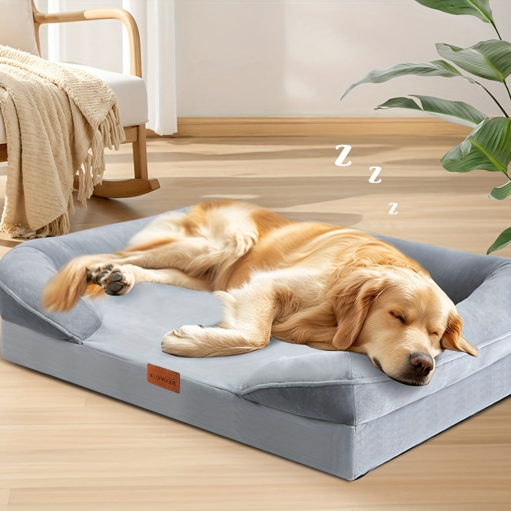 Orthopedic Dog Bed with Removable Washable Cover – High-Density Foam Dog Sofa Couch Bed, 4-Sided Bolster, Nonskid Bottom, Soft Flannel Lining, Available in M - product image 7