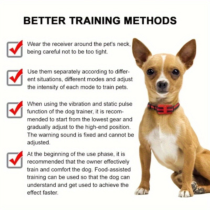 Rechargeable Dog Training Collar with Sound, Vibration & Shock Modes, 500m Range for Small Medium Large Dogs (Red & Black) – Bark Control Collar with Remote - product image 9