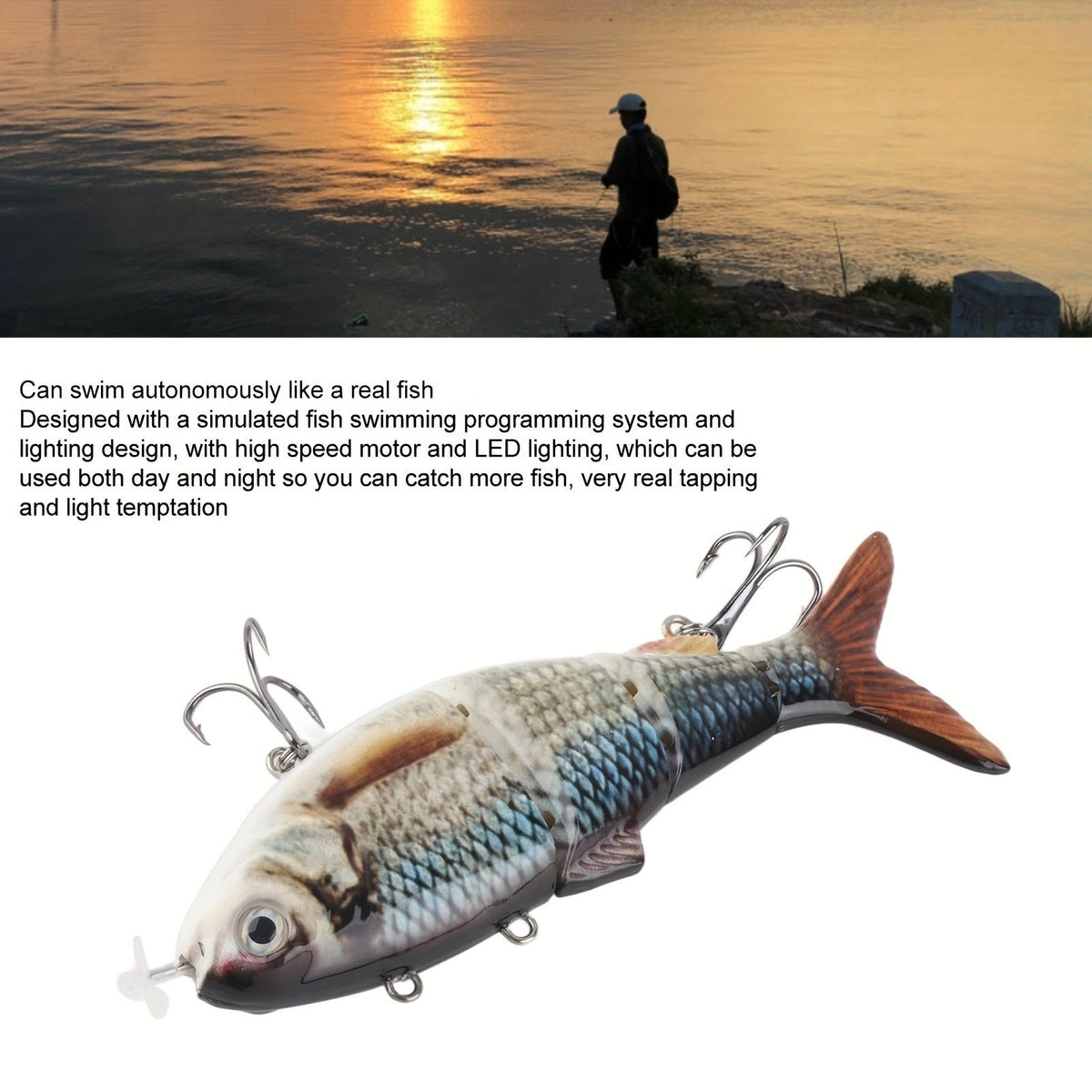 Multi-Jointed Wobbler Swimming Fishing Bait, Realistic Robot Fish Lure for Bass Pike Perch, Ice Fishing & Winter Fishing Gift for Men – Electric Robotic - product image 10