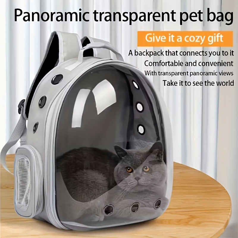 Carry-along Double Shoulder Bag with Bubble Window, Breathable Featherlight Travel Backpack for Pets, Hands-Free Cat Carrier Bag, Black | Space Capsule Pet - product image 7