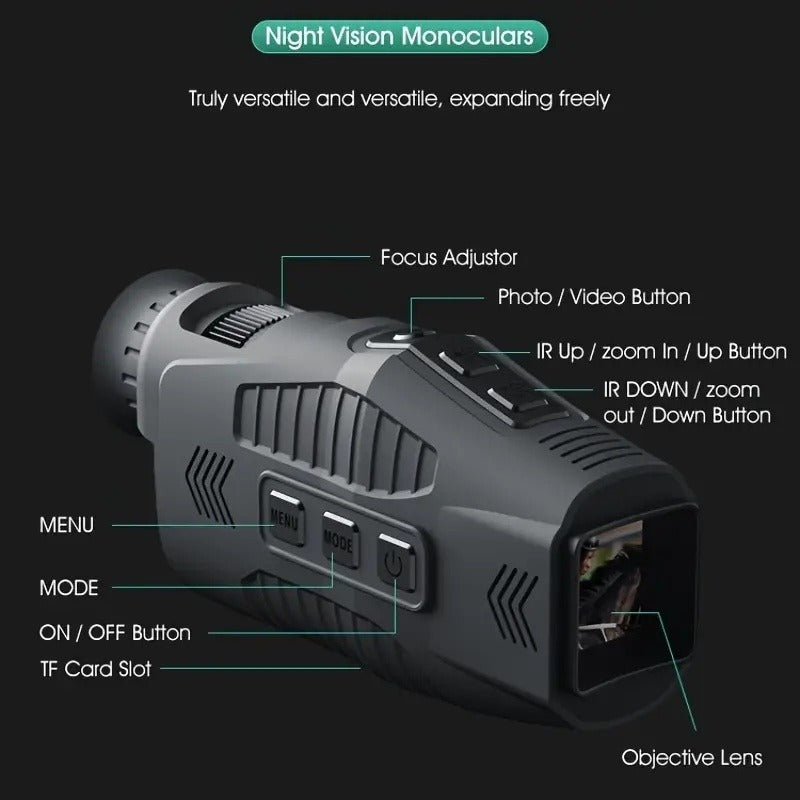 Infrared Night Vision Monocular – HD 1080P / 4K Ultra HD – USB Rechargeable Digital Night Vision Scope – 8x28mm Telescope Camera for Hunting Camping Wildlife - product image 10