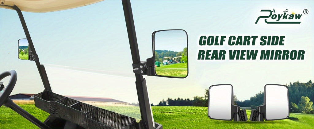 Convex Golf Cart Side Rear View Mirror for EZGO Club Car Yamaha G29 Square Frame | No Drilling Hassle-free Install Wide Angle Blind Spot Mirror - product image 10