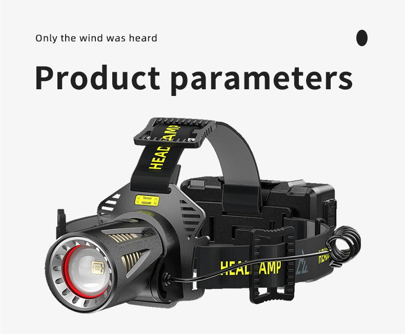 XHP360 Rechargeable Headlamp 3 Modes Sensor 90° Tilt Power Bank Type-C 3x18650 Zoomable Head Torch for Fishing Camping Hiking - product image 11