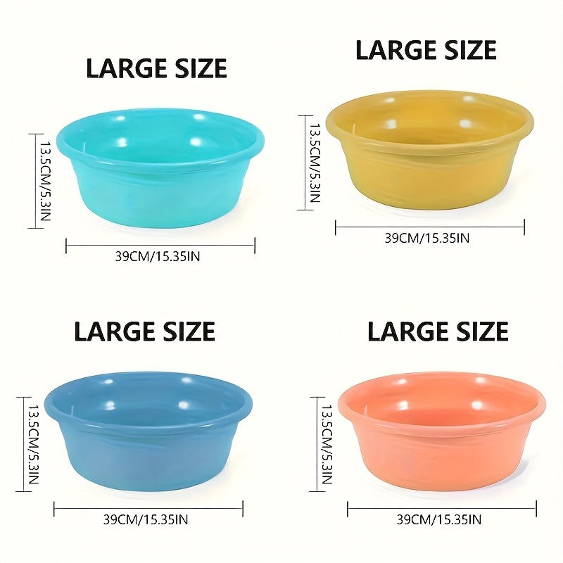 Plastic Wash Basin 12 Quart Stackable Round Tub | Portable Household Washing Bowl for Kitchen, Camping, Face Washing, Fruit & Vegetable Cleaning, Dish Washing & Bottle Rinsing, 4 Colors, Small to Oversized