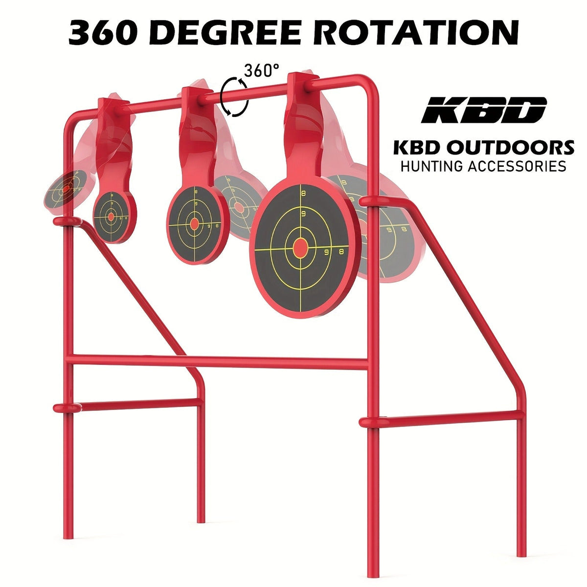 .22LR Rimfire Steel, 3 Floating Targets + 15 Bullseye Paper Targets, Foldable & Easy Setup – Triple Spinner Shooting Target