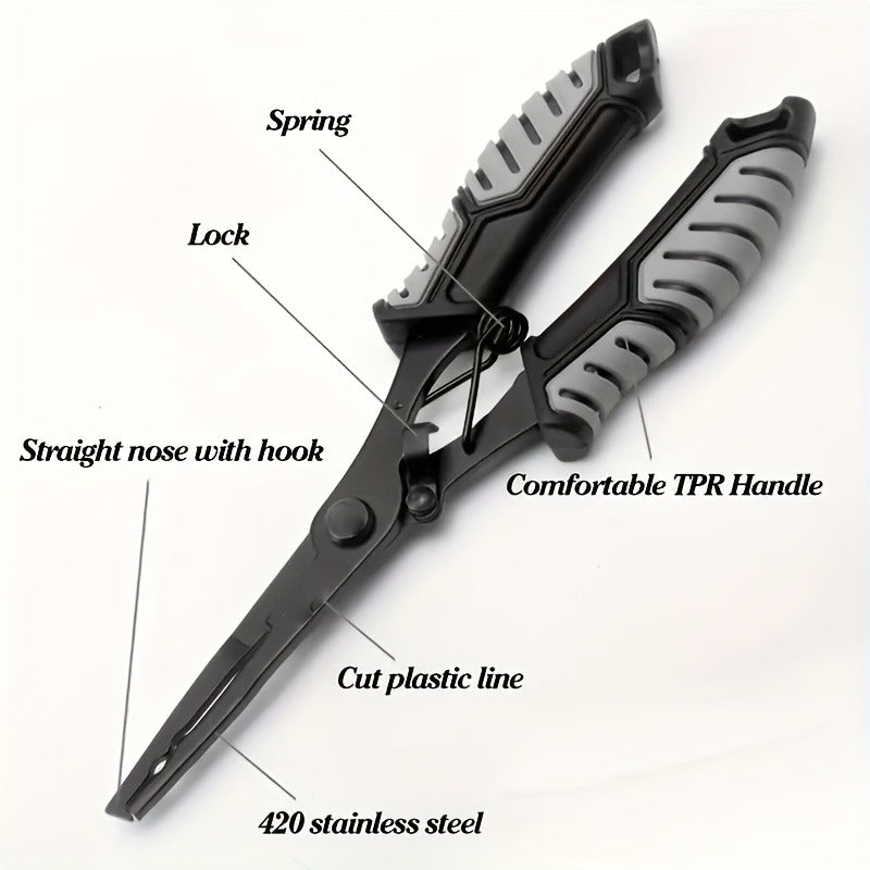 Fishing Pliers Fish Gripper Combo Set 2pcs Stainless Steel Hook Remover Line Cutter with TPR Non-Slip Handle Spring-Loaded Lock for Freshwater Saltwater Bass - product image 8