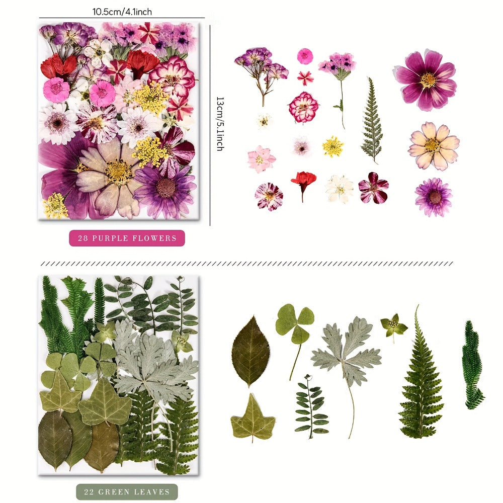 Dried Flowers Set 110 Pieces Vibrant Dried Flowers and Leaves for DIY Crafts Resin Jewelry Making Phone Case Candle Making Scrapbooking Epoxy Art Floral Decoration Nature Pressed F - product image 3