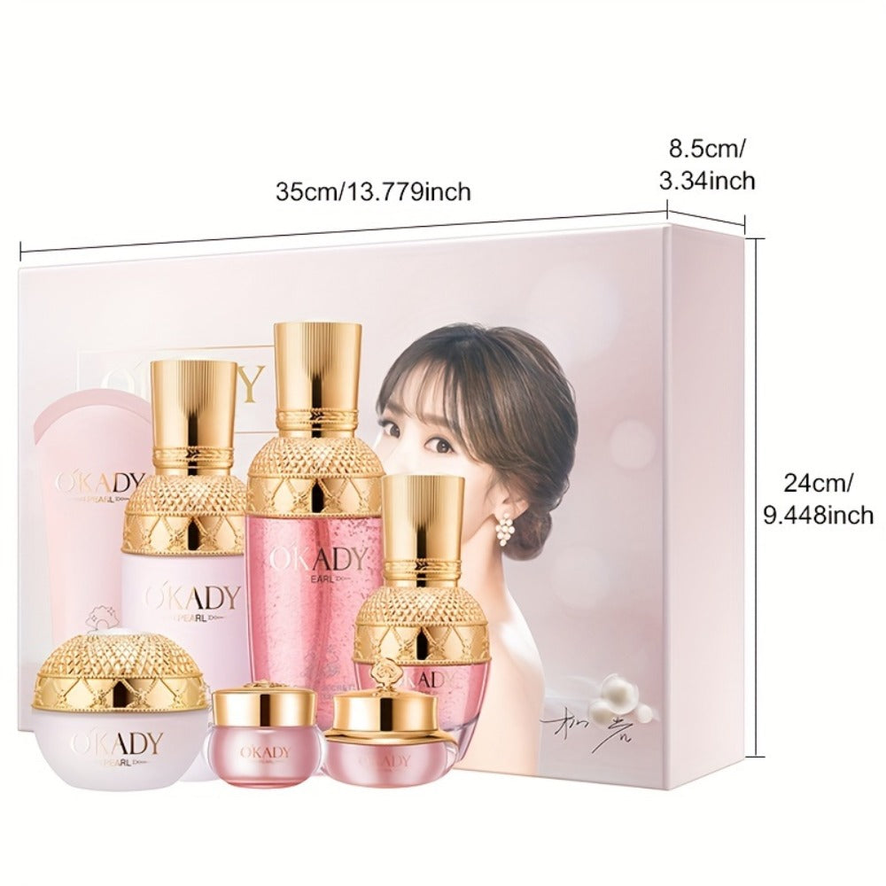 Luxury Skincare Gift Box 7 Piece Pearl Protein Glycerin Moisturizing Facial Skin Care Set with Pearl Nectar Serum for Women Birthday Holiday Christmas Gift - product image 5