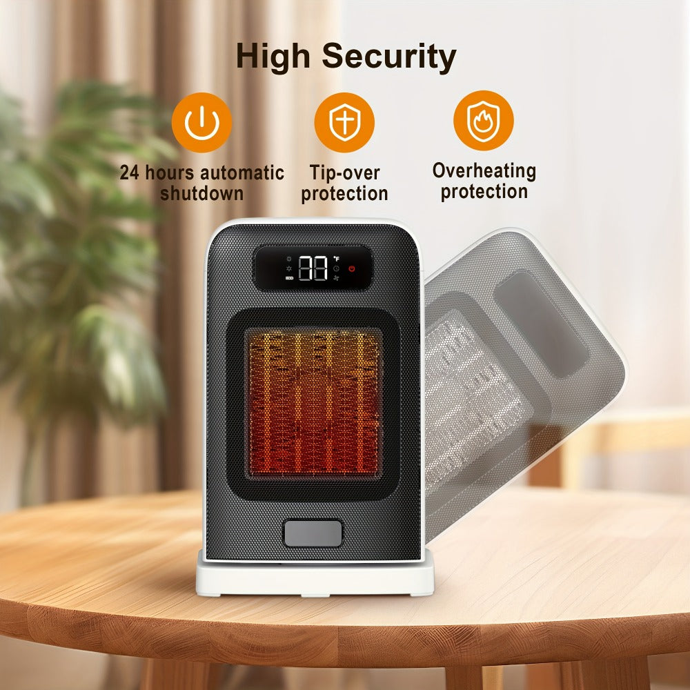 Ceramic Space Heater 1500W Fast Heating - 4 Modes, Adjustable Thermostat, Overheat & 70° Tip-Over Protection, Portable Electric Heater Fan for Office, Desk, Room & Indoor Use, Whit - product image 5