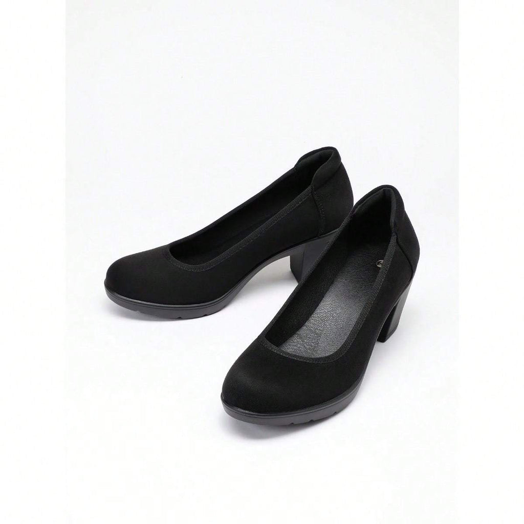 Women's Block Heel Pumps Work Shoes Office Lady Round Toe High Heels Dress Shoes, Women Shoes - product image 17