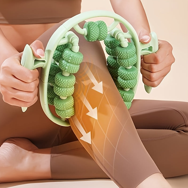 Roller Massage Ring | Gift for Women & Men | 26-Roller Deep Tissue Leg Massager for Calves, Thighs, Arms & Back | Detachable Handle, 2 Intensity Levels, Muscle Recovery Tool for Home Gym, Yoga & Pilates