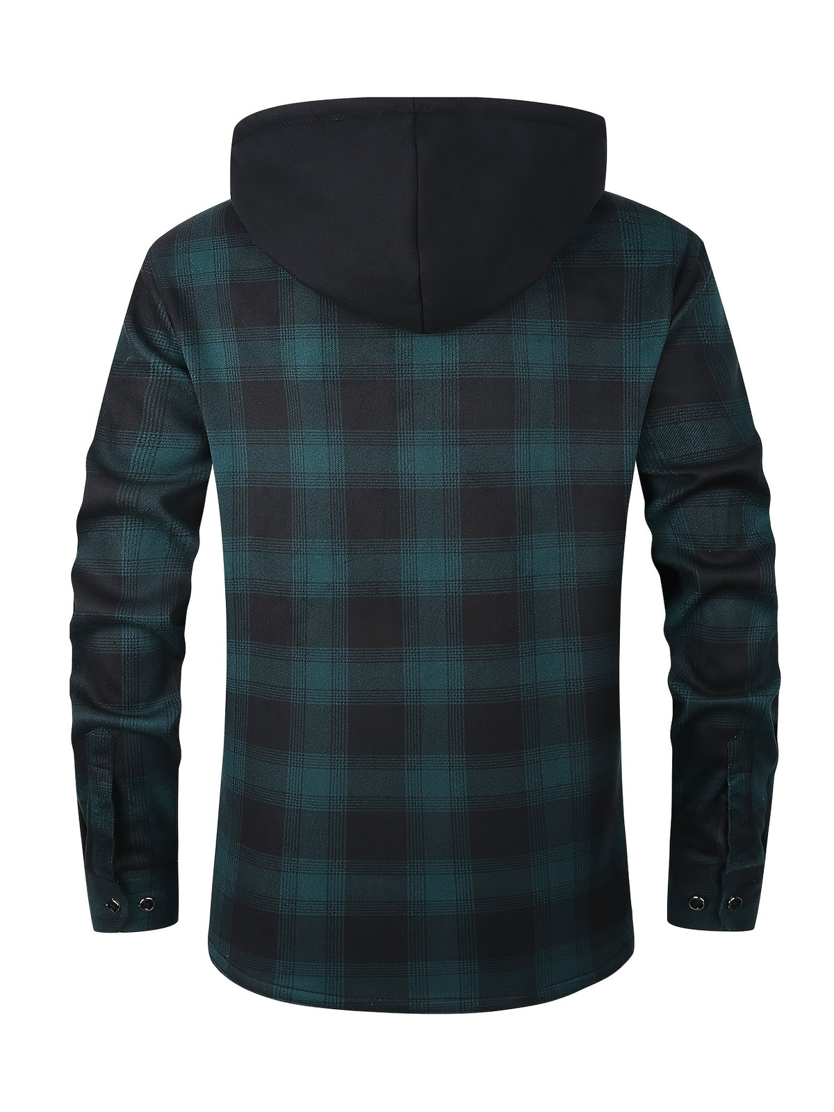 Men's Heavy-Duty Flannel Jacket - Thermal Insulated Hooded Coat with Front Pockets, Blue Black Plaid Work Jacket for Logging, Winter Outdoor Jobs, Construction - product image 18
