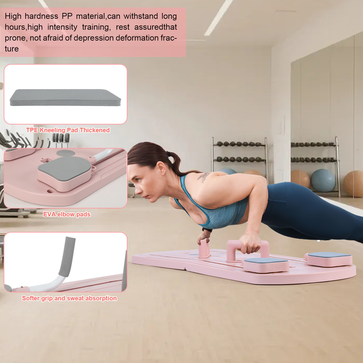 Collapsible Pilates Board 8-in-1 with Resistance Bands | Anti-Slip Yoga Push-Up Board for Core Strength, Balance, Fat Burning & Full Body Home Gym Training - product image 11