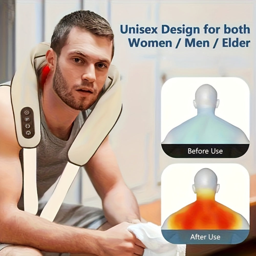 Neck Shoulder Massage Pillow 8D Deep Kneading Wireless Electric Back Massager Simulates Human Hands for Neck Shoulder Back Pain Relief Gift for Women Men - product image 7