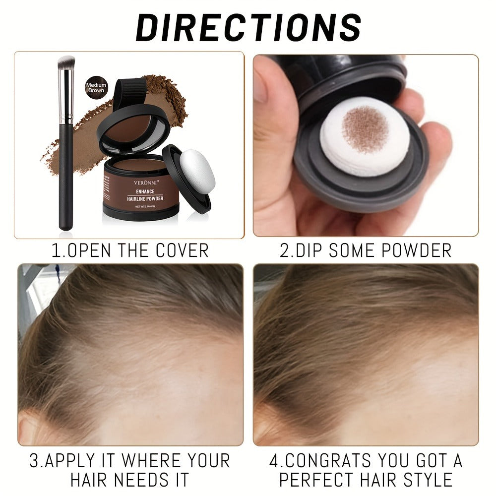 Hair Root Concealer Powder with Brush - Instantly Covers Gray Roots & Thinning Hairline, Plant-Based Keratin Formula, Natural-Looking Coverage for All Hair Types, Women & Men, 6 Sh - product image 2