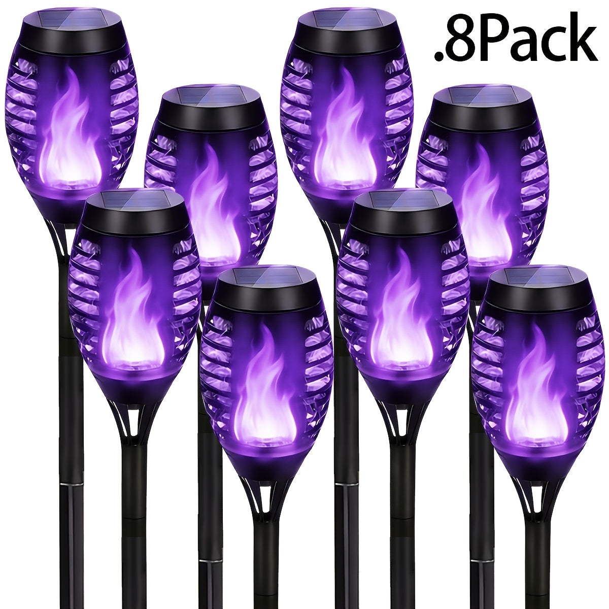 16-8pcs Solar Torch Lights With Smart Light Control, Upgraded Solar Torches Featuring Flashing Flames, Suitable For Garden Lawn Decoration, Solar Outdoor Lights - product image 5
