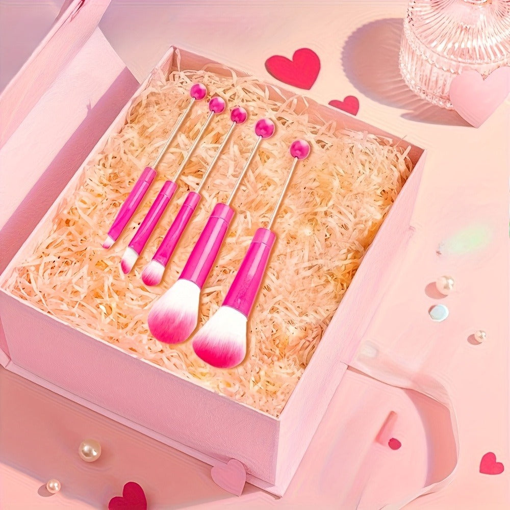 Beadable Makeup Brush Set 15PCS DIY Customizable Metal Handle - Powder Blusher Eye Shadow Slant Brushes for Women Girls - Unique Creative Beauty Gift Birthday Wedding Christmas Par - product image 4