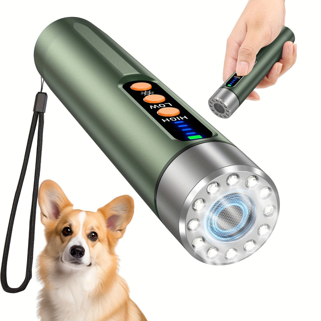 Ultrasonic Dog Bark Deterrent & Training Device with Flashlight | Stop Barking, Repel & Train Dogs Safely at Any Distance - product image